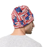 Abstract American Flag Print Beanie