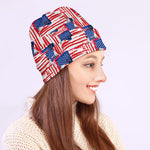 Abstract American Flag Print Beanie