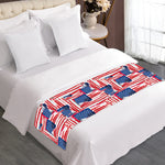 Abstract American Flag Print Bed Runner