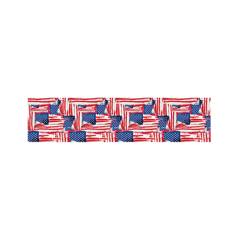 Abstract American Flag Print Bed Runner