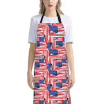 Abstract American Flag Print Bib Apron With Pocket