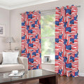 Abstract American Flag Print Dimout Grommet Curtains