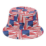 Abstract American Flag Print Bucket Hat
