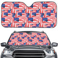 Abstract American Flag Print Car Windshield Sun Shade