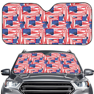 Abstract American Flag Print Car Windshield Sun Shade