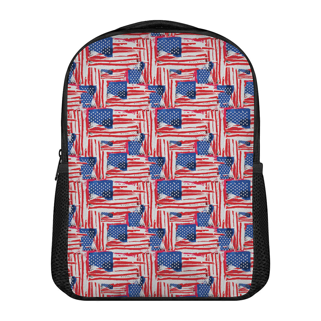 Abstract American Flag Print Casual Backpack