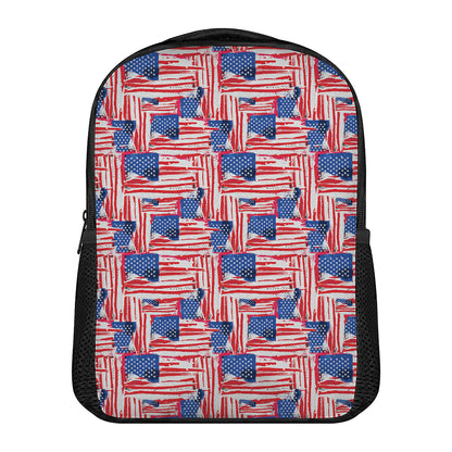 Abstract American Flag Print Casual Backpack