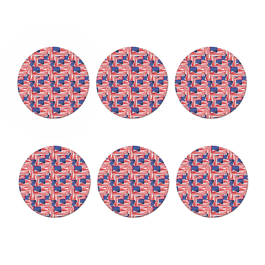 Abstract American Flag Print Coaster Set