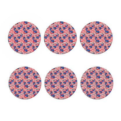 Abstract American Flag Print Coaster Set