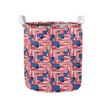 Abstract American Flag Print Collapsible Laundry Basket