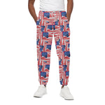 Abstract American Flag Print Cotton Pants