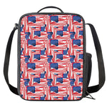 Abstract American Flag Print Crossbody Lunch Bag