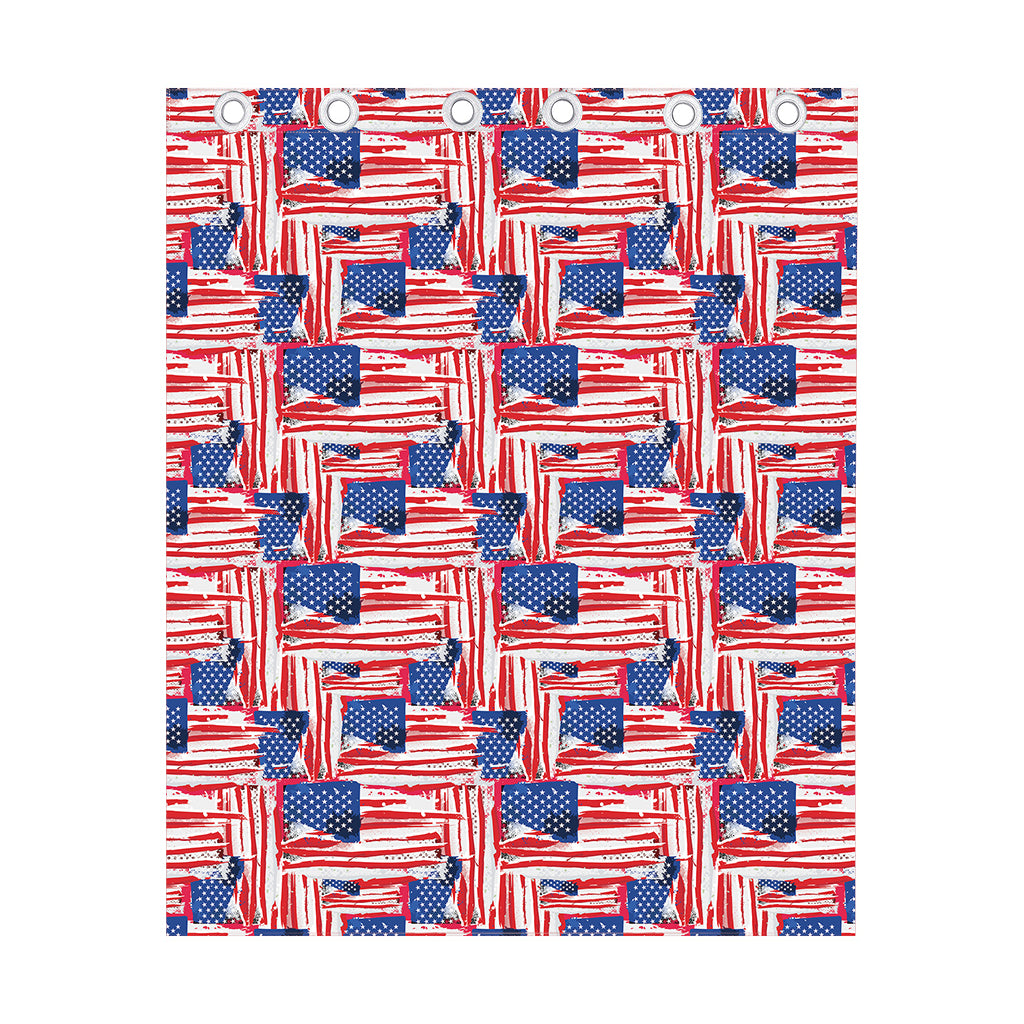 Abstract American Flag Print Curtain