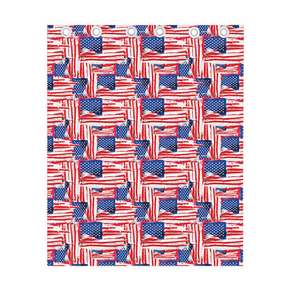 Abstract American Flag Print Curtain
