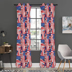 Abstract American Flag Print Curtain