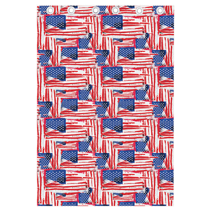 Abstract American Flag Print Curtain