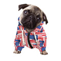 Abstract American Flag Print Dog Zip Up Hoodie