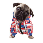 Abstract American Flag Print Dog Zip Up Hoodie