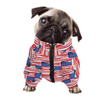 Abstract American Flag Print Dog Zip Up Jacket