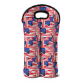 Abstract American Flag Print Double Neoprene Wine Tote