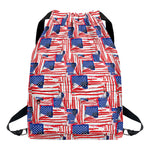 Abstract American Flag Print Drawstring Backpack