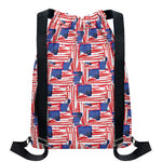 Abstract American Flag Print Drawstring Backpack