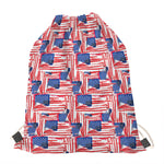 Abstract American Flag Print Drawstring Bag