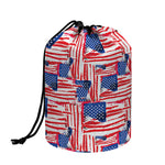 Abstract American Flag Print Drawstring Makeup Bag