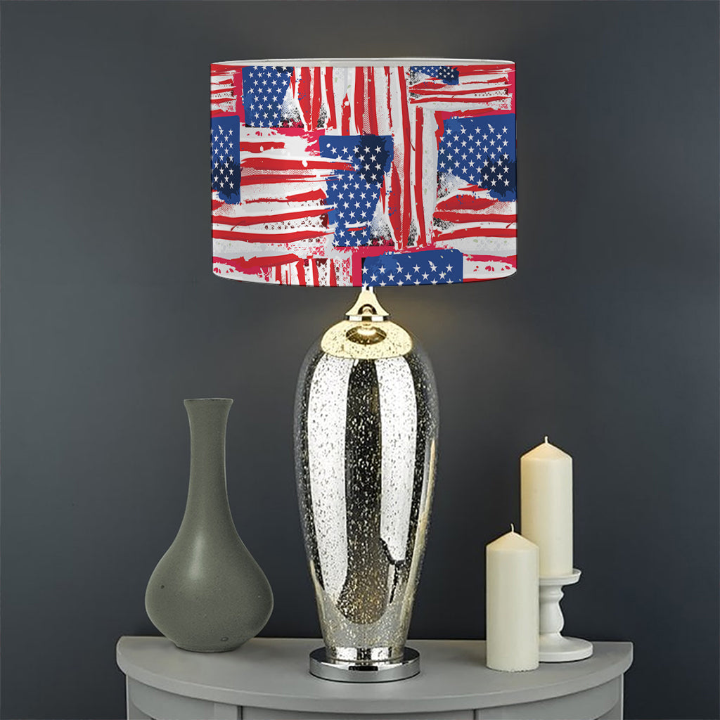 Abstract American Flag Print Drum Lamp Shade