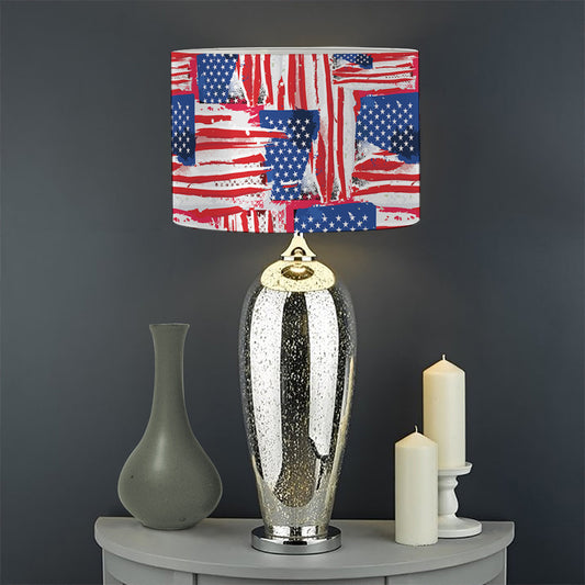 Abstract American Flag Print Drum Lamp Shade