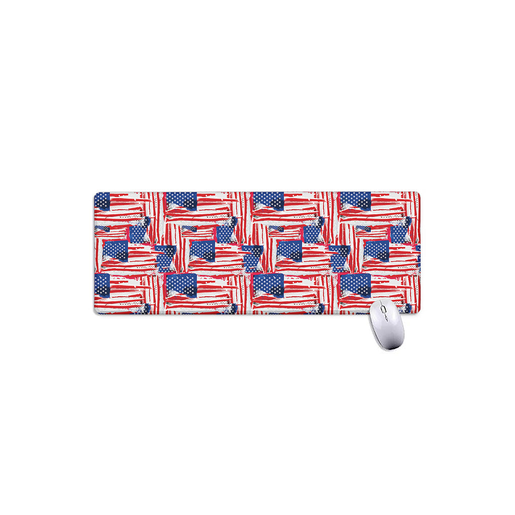 Abstract American Flag Print Extended Mouse Pad