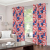 Abstract American Flag Print Extra Wide Grommet Curtains