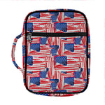 Abstract American Flag Print Front Pocket Bible Bag