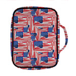 Abstract American Flag Print Front Pocket Bible Bag