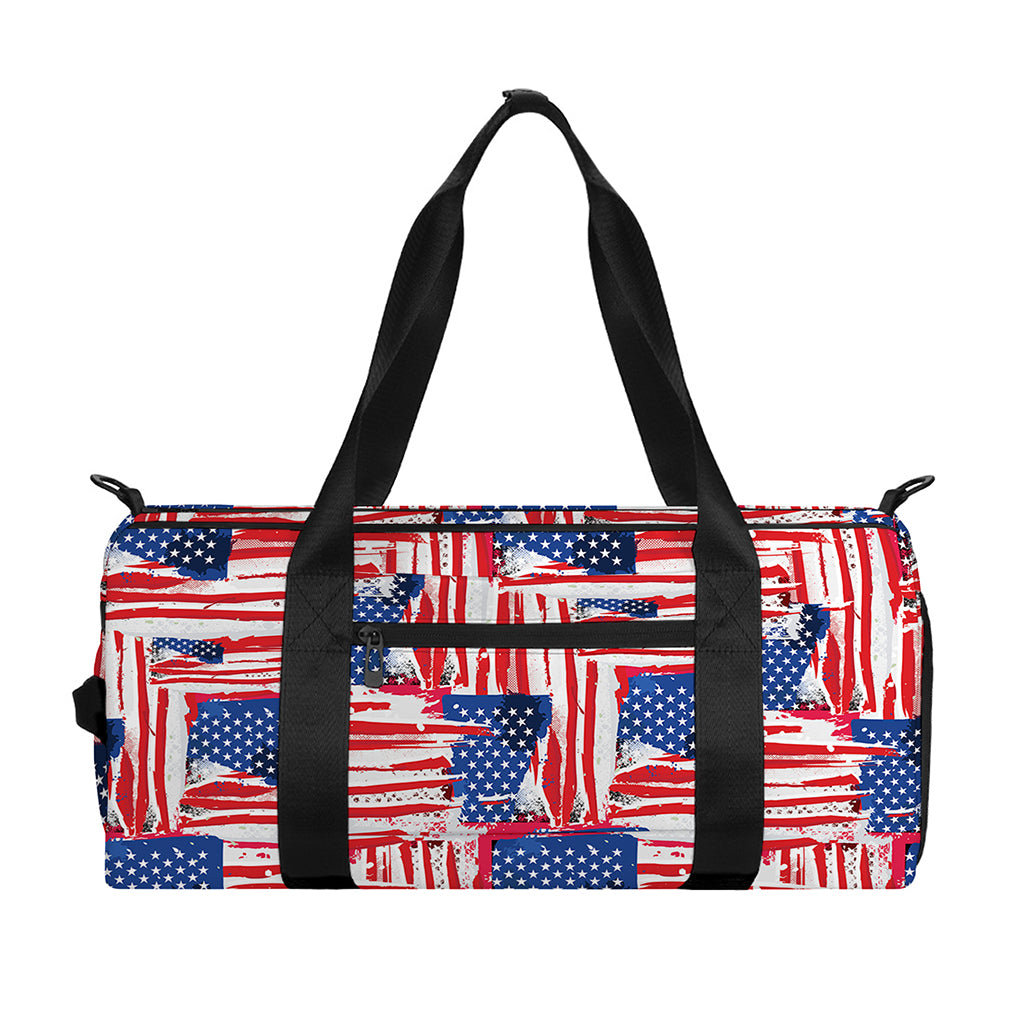 Abstract American Flag Print Gym Bag