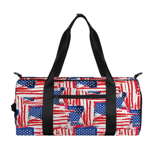 Abstract American Flag Print Gym Bag