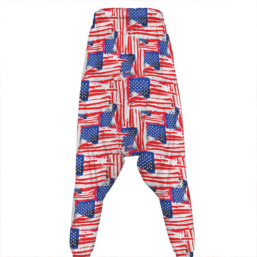Abstract American Flag Print Hammer Pants