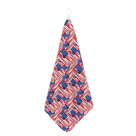 Abstract American Flag Print Hand Towel