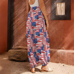 Abstract American Flag Print Harem Pants