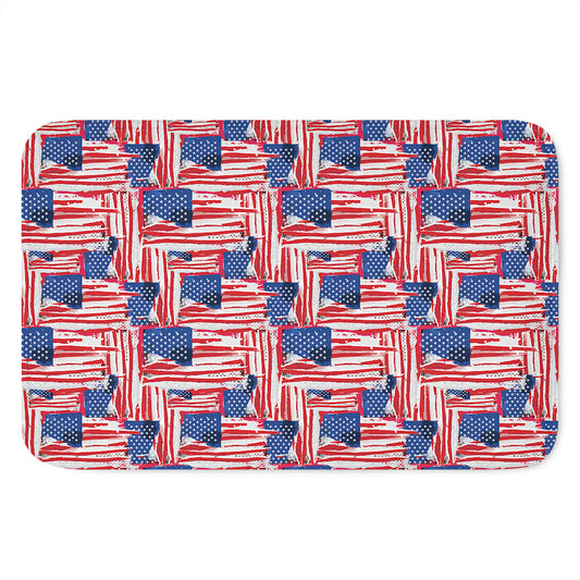Abstract American Flag Print Indoor Door Mat