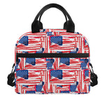Abstract American Flag Print Insulated Lunch Bag