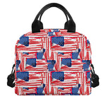 Abstract American Flag Print Insulated Lunch Bag