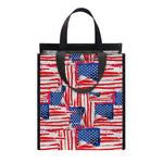 Abstract American Flag Print Insulated Lunch Tote
