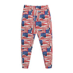 Abstract American Flag Print Jogger Pants