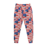 Abstract American Flag Print Jogger Pants