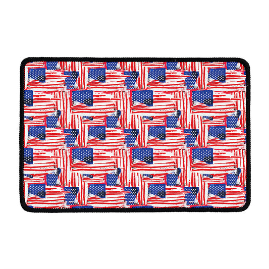 Abstract American Flag Print Kitchen Mat