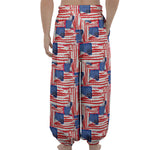 Abstract American Flag Print Lantern Pants