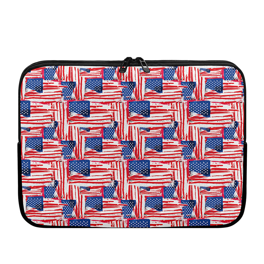 Abstract American Flag Print Laptop Sleeve