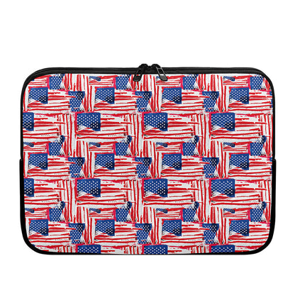 Abstract American Flag Print Laptop Sleeve
