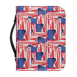 Abstract American Flag Print Leather Bible Cover